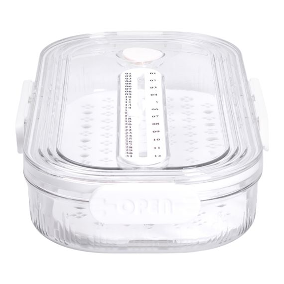 Контейнер для їжі пластиковий 32.5х17.5х6 см харчовий контейнер з індикатором дати 1 л Білий HP-27-7 | Зображення 6