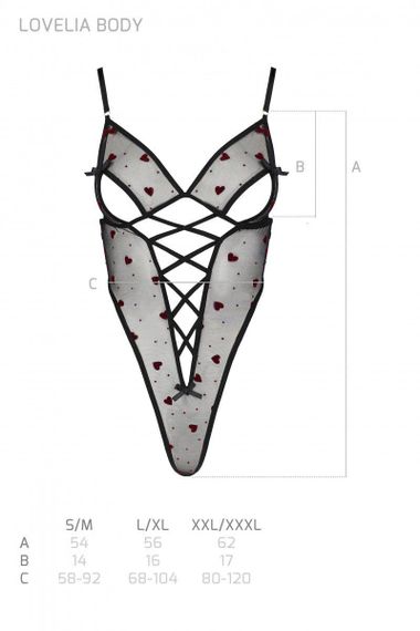 Еротичний боді з малюнком Passion LOVELIA BODY S/M, black sexstyle | Зображення 6