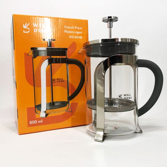 Френч-прес Well Done WD-8018B з ручкою soft-touch 800 мл, Китайський заварник чайник для заварювання трав | Зображення 3