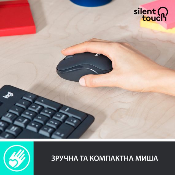 IT набір Logitech MK295 Silent Wireless Combo, US, Graphite (920-009800) | Зображення 3