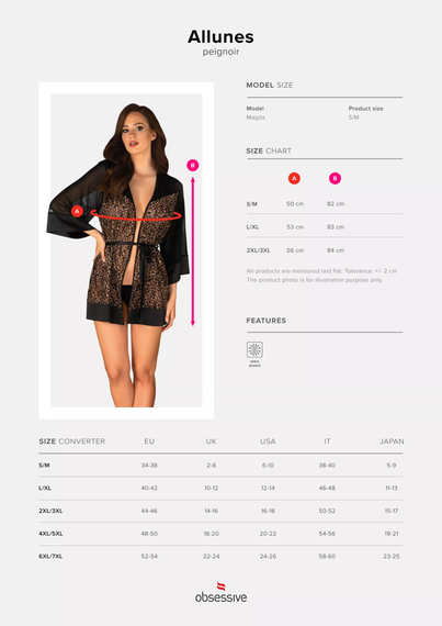 Пеньюар Obsessive Allunes peniuar S/M | Зображення 6