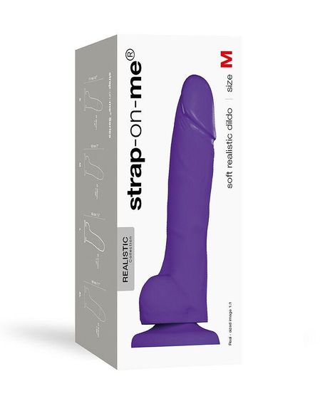 Реалистичный фаллоимитатор Strap-On-Me SOFT REALISTIC DILDO Violet - Size M | Зображення 2