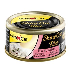 Корм вологий GimCat Shiny Cat Filet для котів з куркою та креветкою 70 г