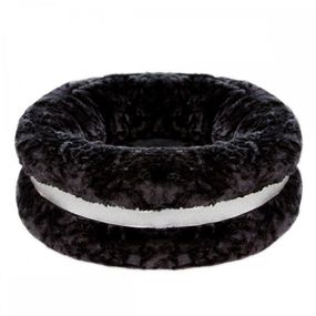 Лежанка для собак и кошек круглая Is Pet Oreo fleece bed черного цвета круглая  в миде орео