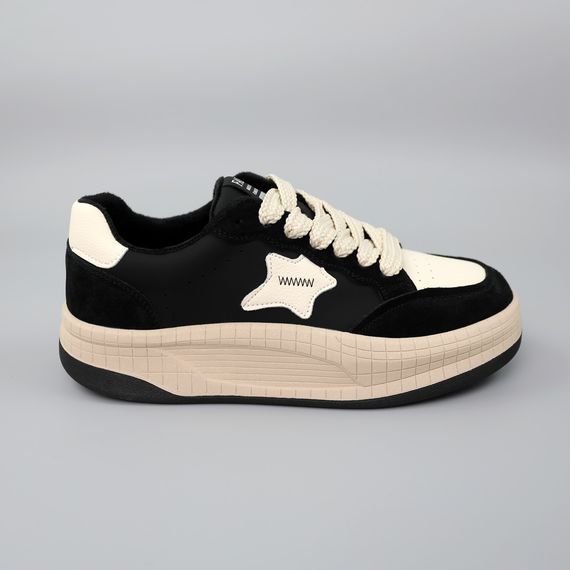 Кеди жіночі шкіряні утепленні 588499 Чорні 36 37 38 39