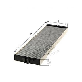 Фильтр салона угольный Peugeot 607 00-, Hengst, E2937LC,