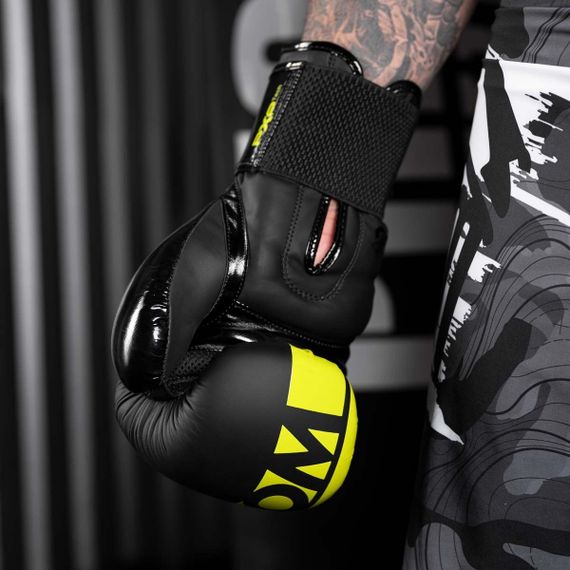 Боксерські рукавиці Phantom APEX Elastic Neon Black/Yellow 12 унцій (капа в подарунок) | Зображення 5