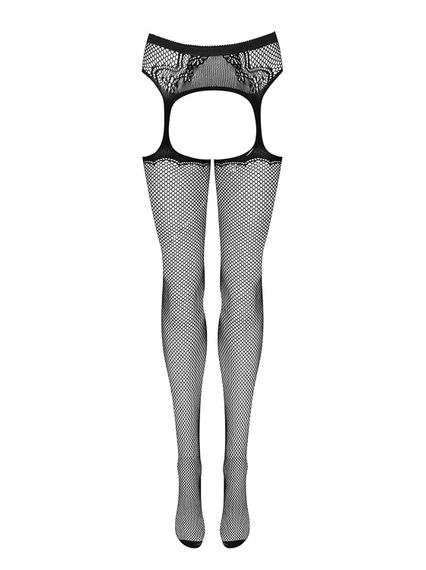 Сітчасті колготки-стокінги Obsessive Garter stockings S232 Чорні S/M/L | Зображення 2
