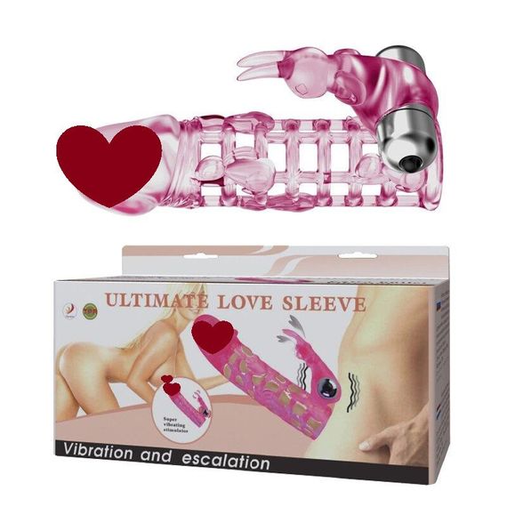 Подовжуюча насадка з вібрацією і стимулятором клітора ULTIMATE LOVE SLEEVE, BI - 026201 Sex Aura