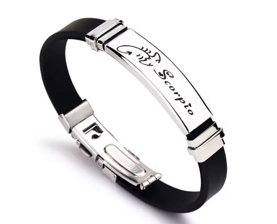 Силіконовий браслет Primo Zodiac - Scorpio (Скорпіон) - Black