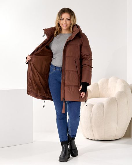 Шоколадна коричнева куртка на зиму | Зображення 5
