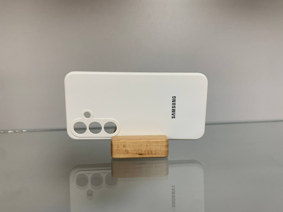 Samsung Galaxy S25 Протиударний чохол з логотипом софт тач білий