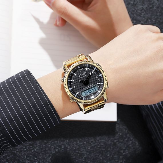 Чоловічий годинник Skmei 1898GDWT Gold-White | Зображення 2