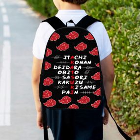 Рюкзак детский Аниме Наруто Акацуки, 34х27см,городской ранец для мальчика с принтом (00339)