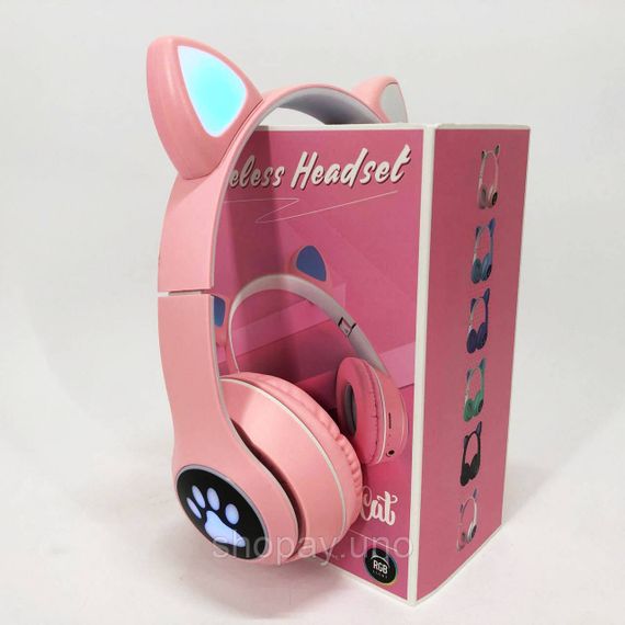 Дитячі bluetooth навушники Cat VZV 23M, Навушники-котячі з підсвічуванням і Bluetooth OG-89 | Зображення 4