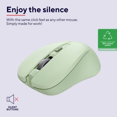 Мышка Trust Mydo Silent Wireless Green (25042) | Зображення 4