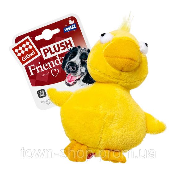 Игрушка для собак Утка с пищалкой GiGwi Plush, плюш, искусственный / ткань, МТХ, 11 см | Зображення 1