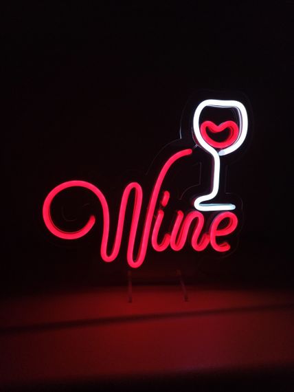 Неоновий світильник Wine з келихом 260х230мм acr-n000074 | Зображення 3