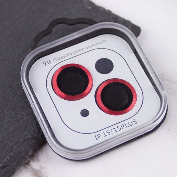 Захисне скло Metal Classic на камеру (в упак.) для Apple iPhone 15 (6.1") / 15 Plus (6.7") Червоний / Red | Зображення 2