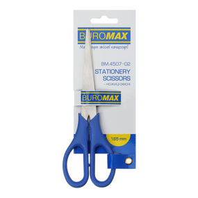 Ножницы офисные BM.4507-02 BUROMAX, 165 мм синие, на блистере (4823078928634)