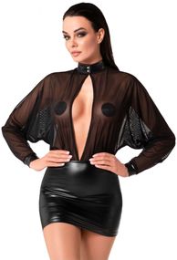 Сукня Noir Handmade F348 Powerwetlook and tulle dress - 4XL
