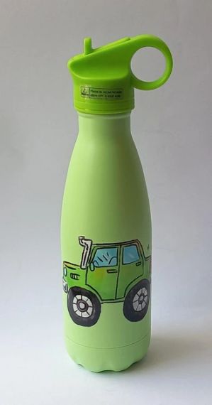 Термокружка дитяча Maestro MR-1645-B Car 400 мл з нержавіючої сталі з трубочкою герметична | Зображення 4