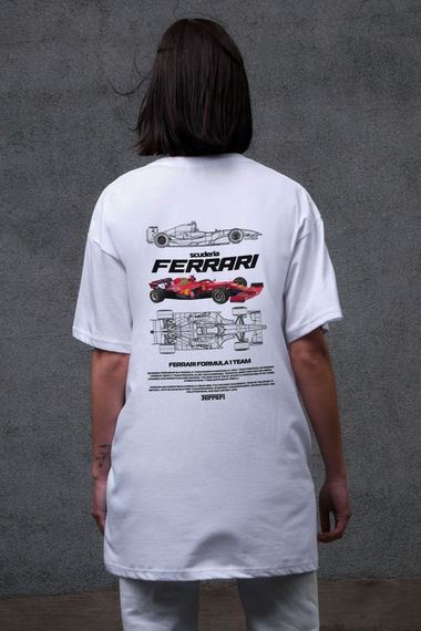 Оверсайз Футболка Without З Принтом Ferrari White | Зображення 2