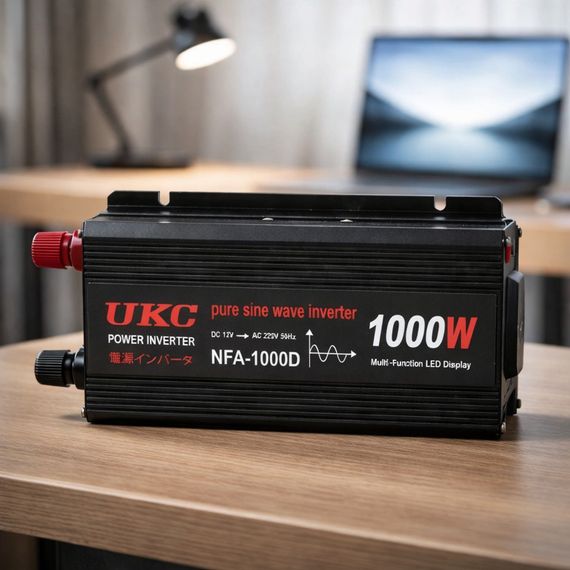 Преобразователь напряжения 12V-220V UKC 1000 Вт с чистой синусоидой / автомобильный инвертор 12 В в 220 В с цифровым дисплеем и USB выходом | Зображення 2