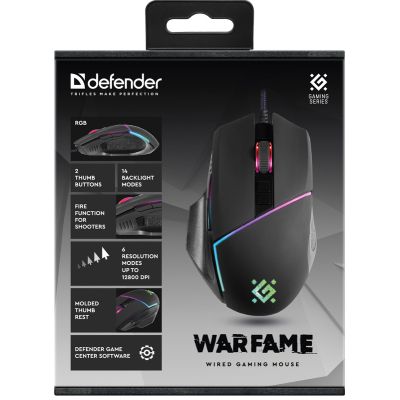 Мышка Defender Warfame GM-880L USB Black (52880) | Зображення 4