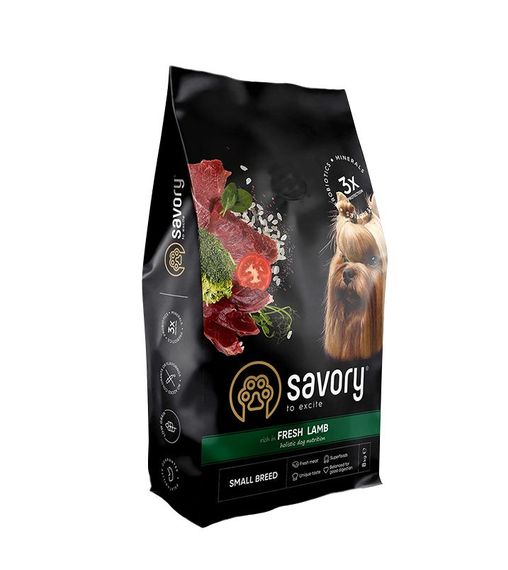 Корм Savory Small Breeds rich in Fresh Lamb сухий зі свіжим ягнятком для собак малих порід 8 кг