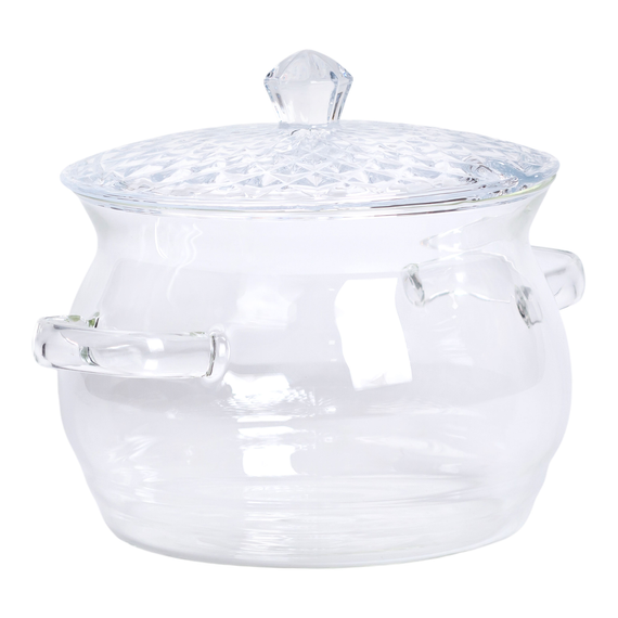 Кастрюля стеклянная с крышкой 2 литра из боросиликатного стекла посуда супница стеклянная с крышкой HP-34-6 | Зображення 3