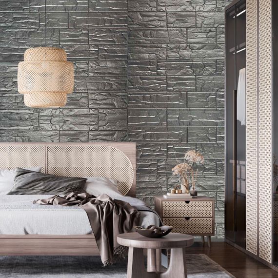 Самоклеюча 3D панель культурний камінь срібло 700x770x5мм (156) SW-00000751 | Зображення 4