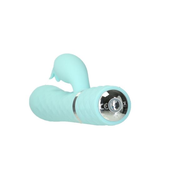 Розкішний кролик з ротацією та вібрацією Pillow Talk Lively Teal, кристал Сваровскі, потрійний відро | Зображення 6