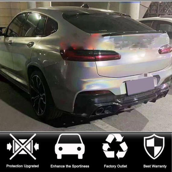 Дифузор заднього бампера (для F98 2018-2021, Карбон) для BMW X4 G02 2018- рр | Зображення 1