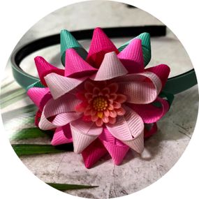 Обруч для волосся дитячий з квіткою Квіточка Різнокольорова (11324)