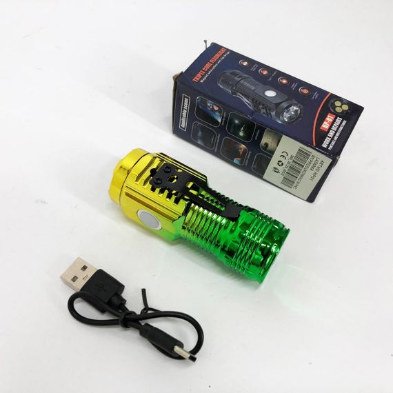 Тактический фонарь на аккумуляторе с юсб PLD-HP01-3LED, Фонарик на все случаи, Удобный ручной фонарь DO-83 | Зображення 4