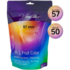 Презервативи Amor Vibratissimo XXL Fruit Color, 57 мм, 50 шт