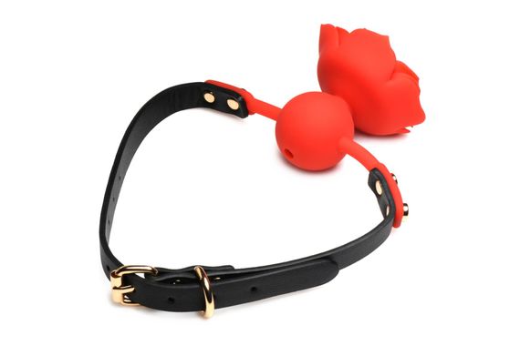 Силіконовий кляп з трояндою Master Series: Blossom Silicone Rose Gag – Red | Зображення 5