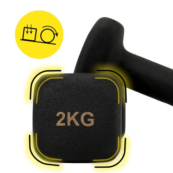 Гантелі вінілові Cornix Square 2 x 2 кг XR-0407 Black | Зображення 4