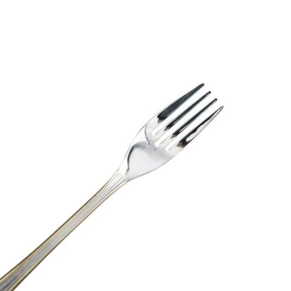 Набор десертных вилок 6 штук вилки для десерта из нержавеющей стали 15.2 см Серебро с золотой обводкой HP-20-34 | Зображення 2