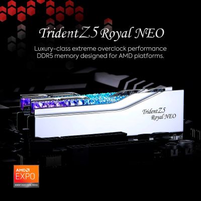 Модуль памяти для компьютера DDR5 32GB (2x16GB) 6000 MHz Trident Z5 Royal Silver G.Skill (F5-6000J2836G16GX2-TR5S) | Зображення 3