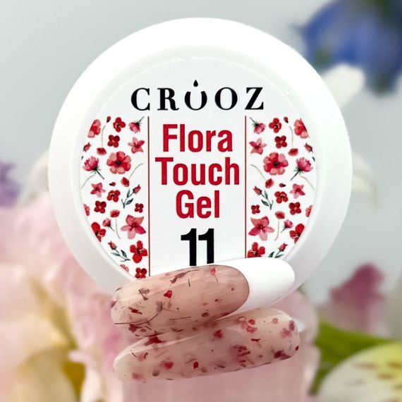Гель для наращивания ногтей Crooz Flora Touch Gel 11 (с сухоцветами) 15мл | Зображення 1