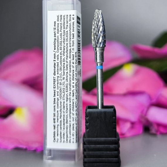 Фреза твердосплавная кукуруза синяя Staleks Pro Expert диаметр 5мм / рабочая часть 13мм