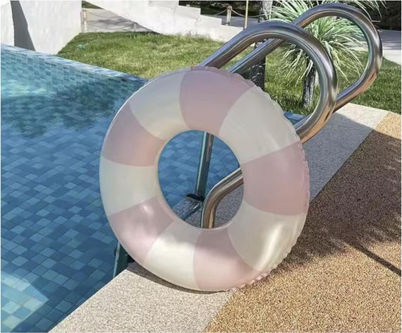 Надувне коло дитяче Біло Рожева полоса 60 розмір