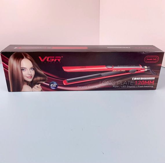 Випрямляч для волосся VGR V-518 Red, керамічне покриття, температура 100-230°C, LED дисплей, 40 Вт (46262-518_369) | Зображення 3