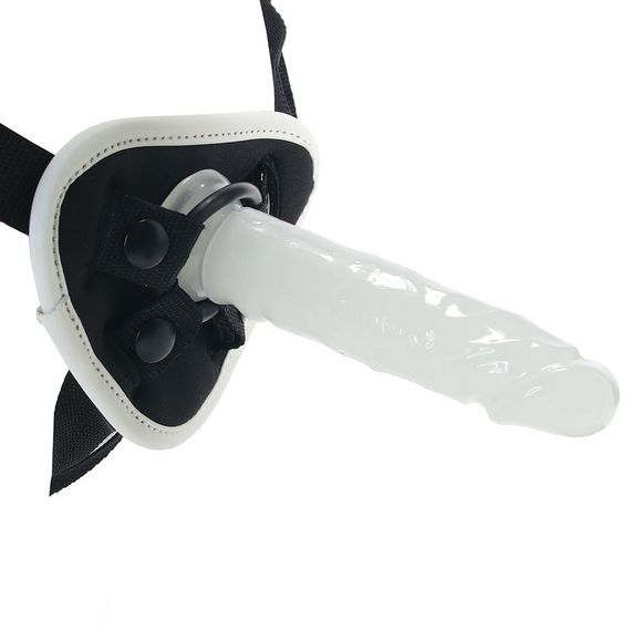 Страпон с 3 насадками Whipsmart Glow in the Dark светящийся в темноте sexstyle | Зображення 4