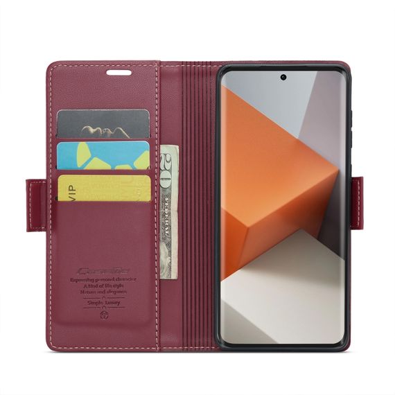 Кожаный чехол-книжка Retro Case для Xiaomi Redmi Note 13 Pro Plus цвет Красный | Зображення 1