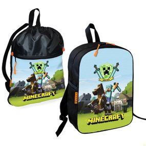 Школьный рюкзак детский Minecraft + Сумка для обуви спортивной формы рюкзак-мешок  для мальчика (01719)