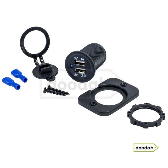 Авто / Мото USB зарядний пристрій - Recessed PRO, IP54, 2,1А | Зображення 1