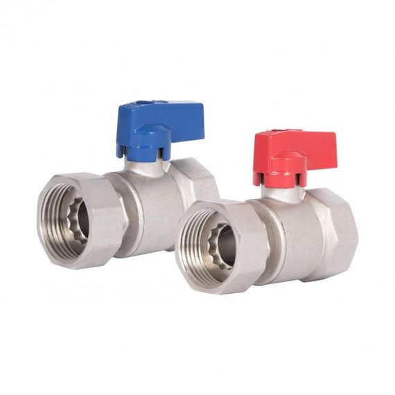 Комплект кранів кульових Thermo Alliance Standart 1" ВВ прямий, PN40, з накидною гайкою TAS262RBW25